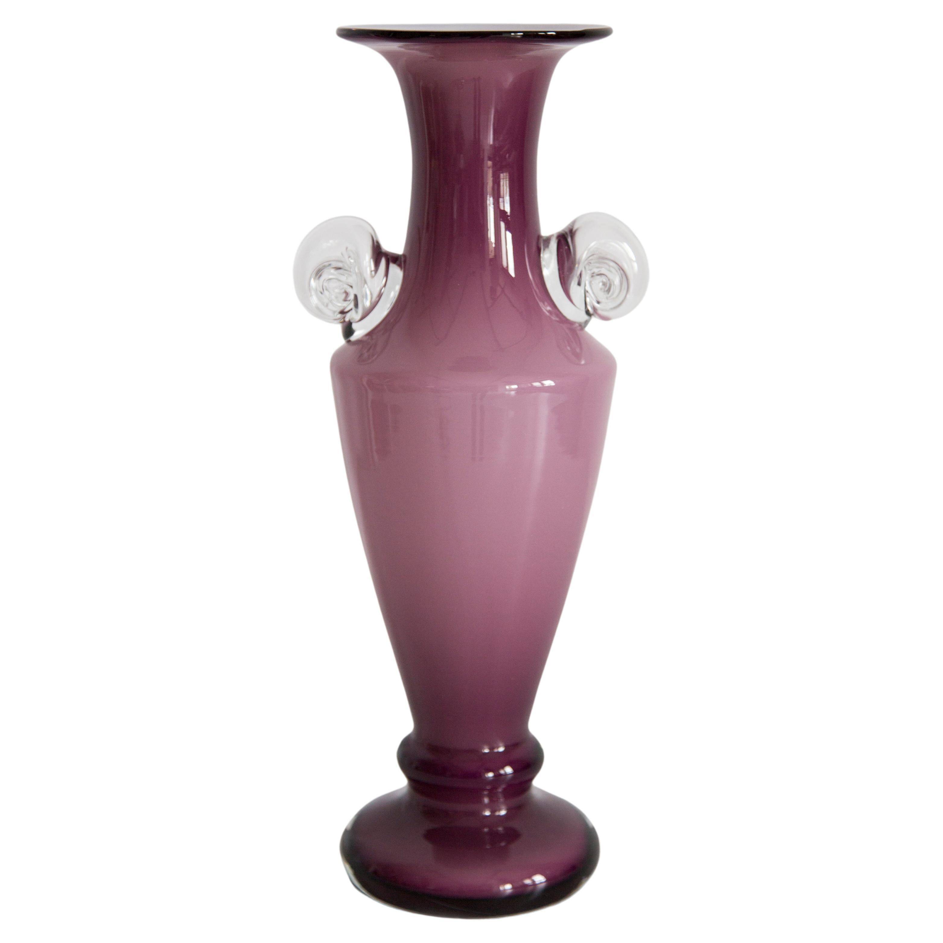 Vase décoratif en verre violet vintage de style milieu du siècle, Europe, années 1960