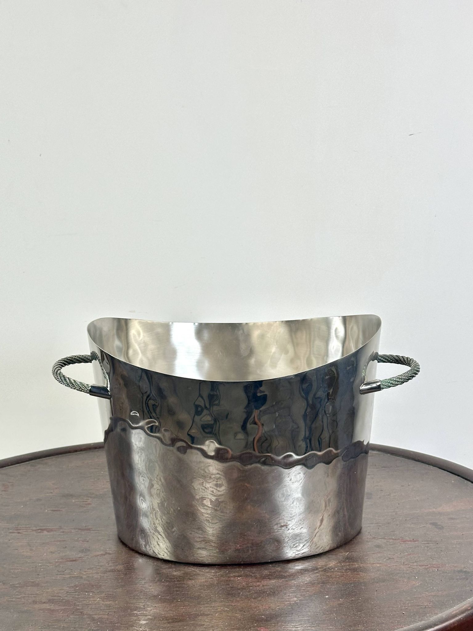 Silver-plated hammered and polished champagne bucket / basin