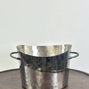 Silver-plated hammered and polished champagne bucket / basin