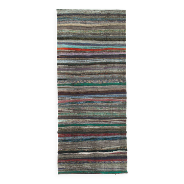 Tapis kilim anatolien vintage fait main turc 154 cm x 369 cm