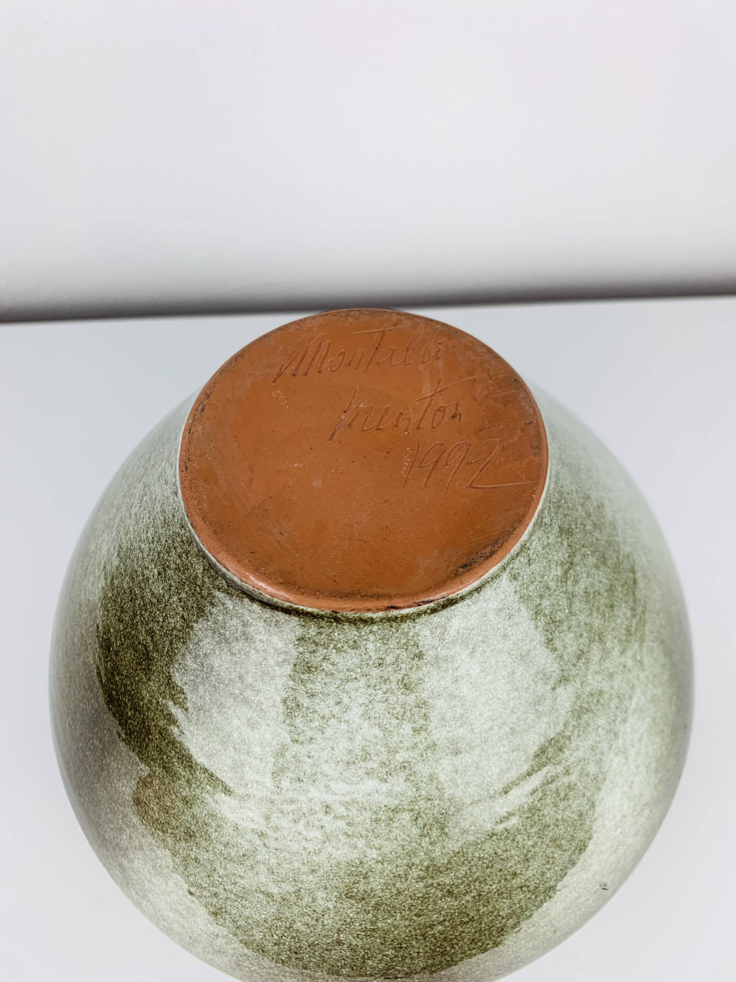 Ceramic vase signed Montalto 1992