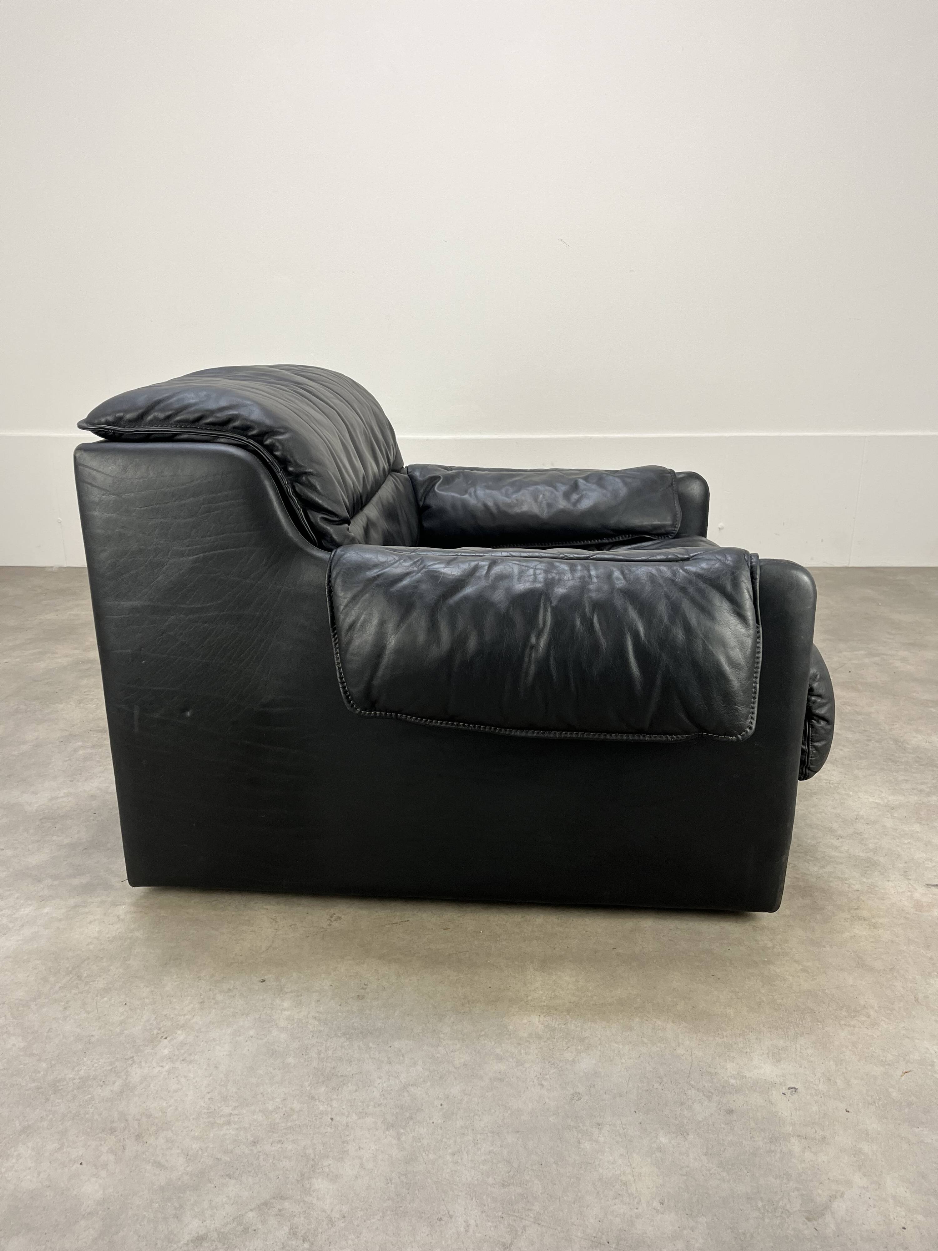 Fauteuil convertible cuir de Dreipunkt, années 70