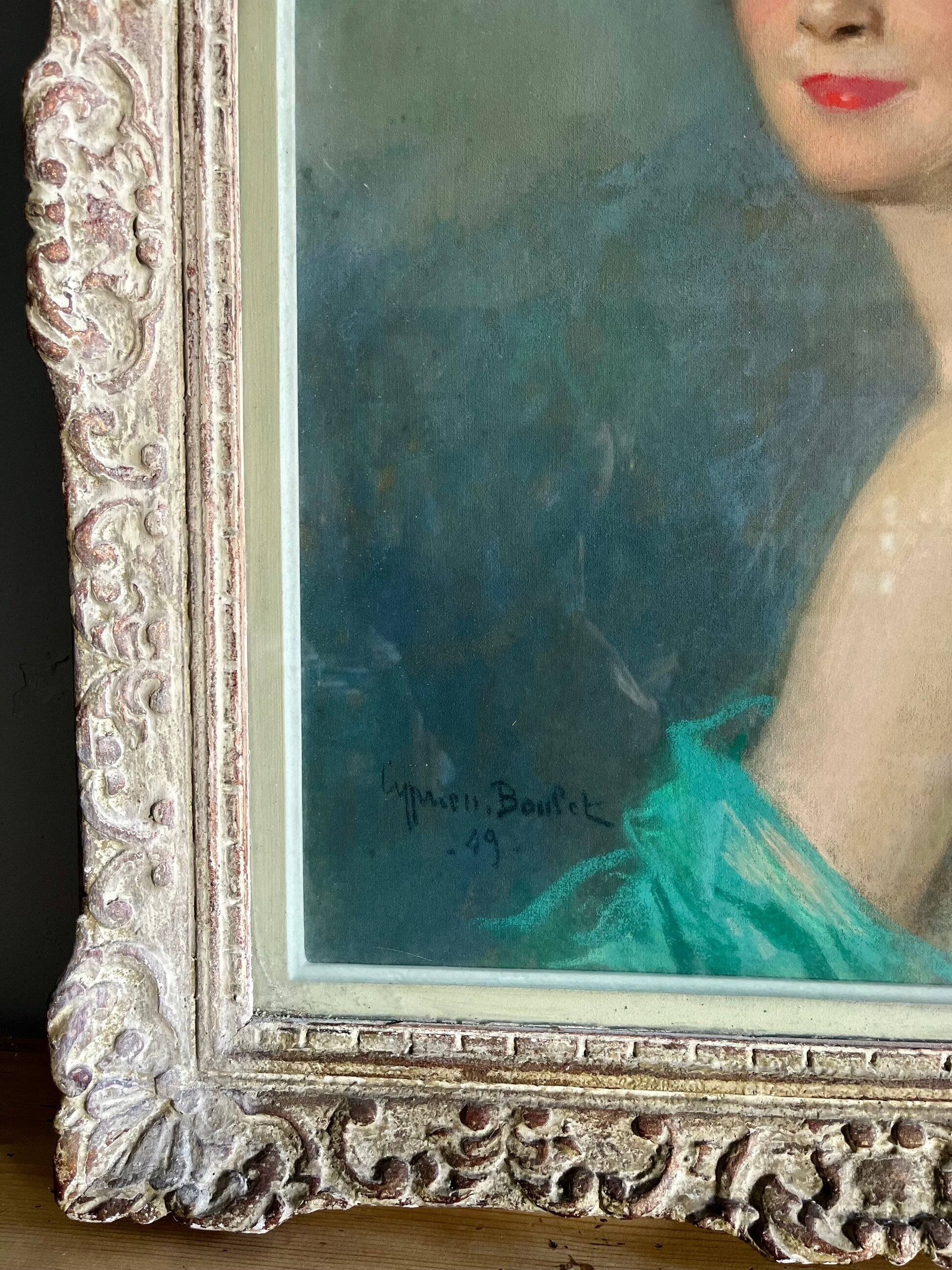Old portrait of a woman in pastel - Cyprien Boulet