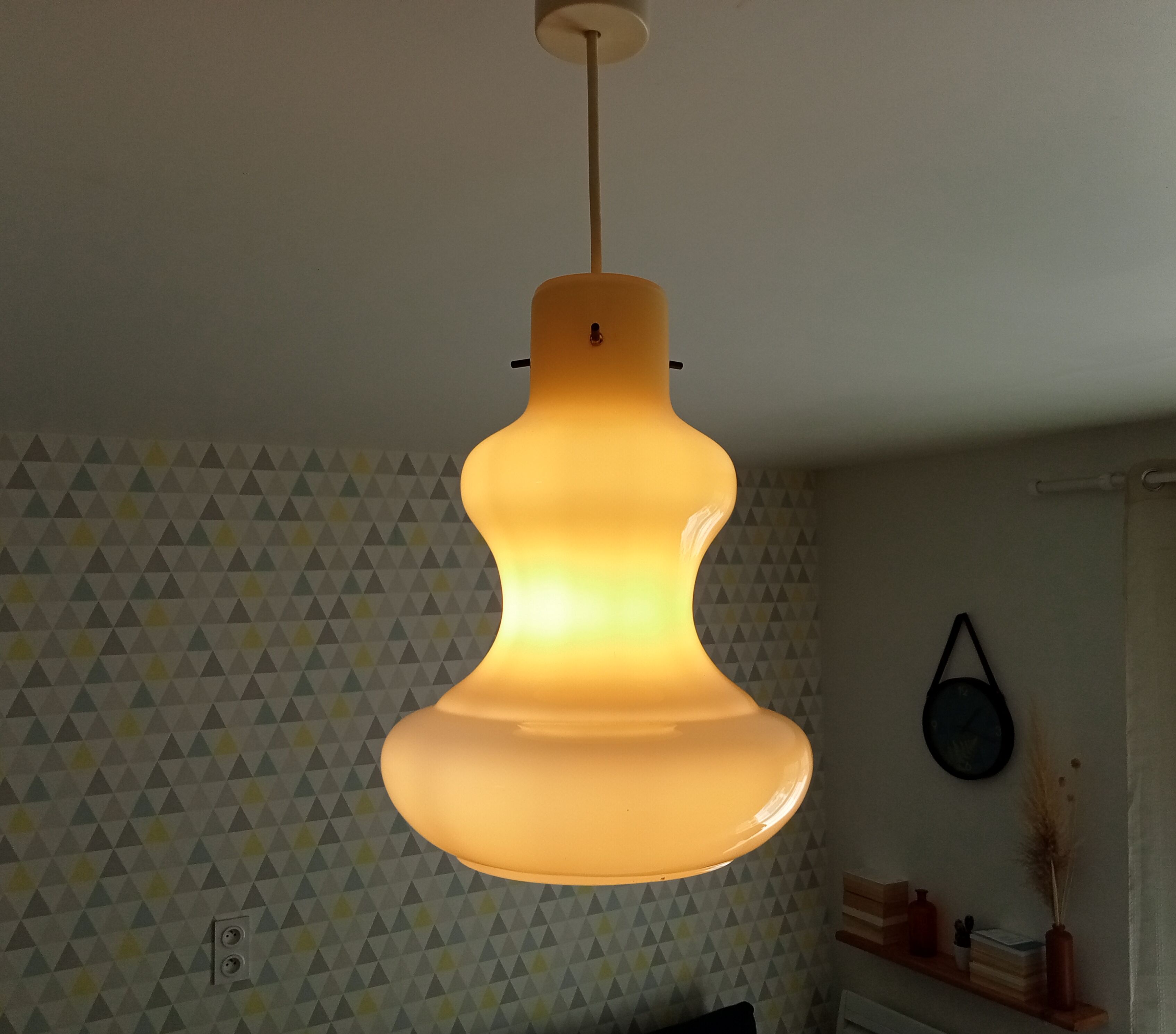 Vintage opaline pendant lamp 60/70s