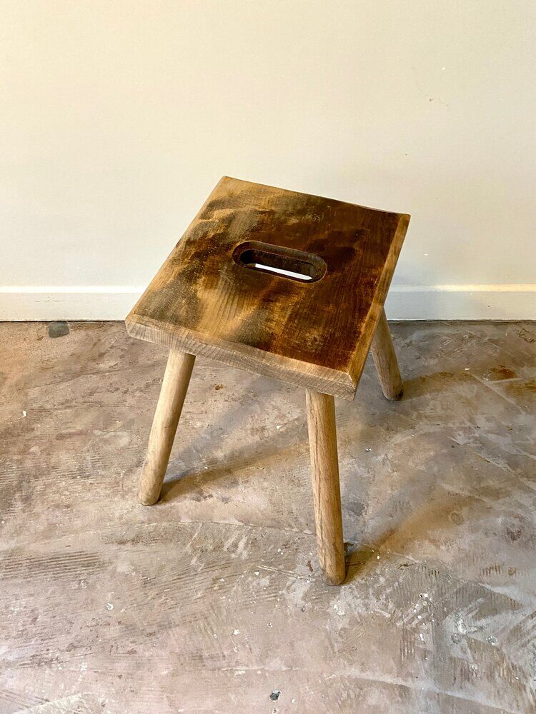 Solid wood stool