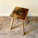 Solid wood stool