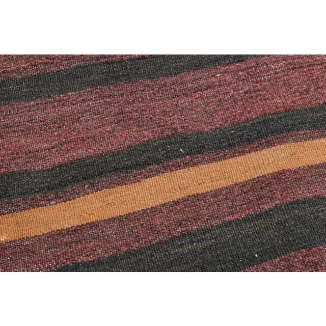 Vintage Turkish Striped Orange Purple Runner Rug 107x233