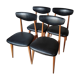 4 chaises scandinaves en skaï et bois