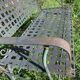 Wrought iron folding garden bench