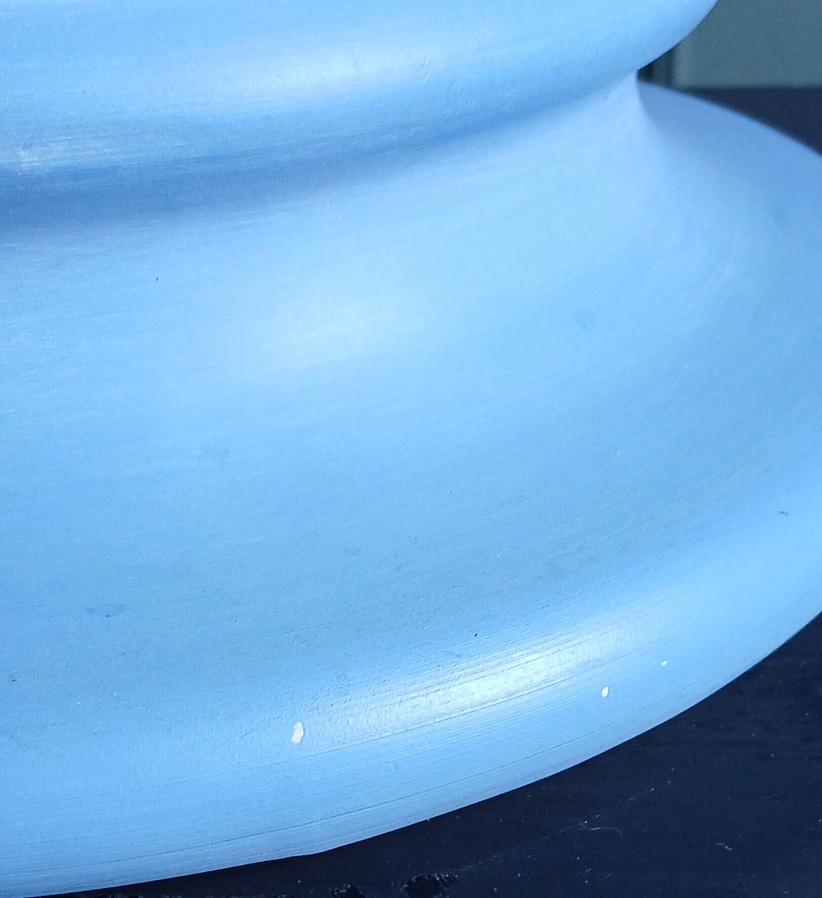 Blue ceramic column between Art Deco and Cubism, around 1980.
