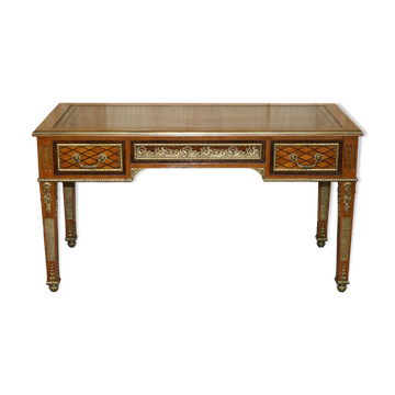 Restored Louis XVI Flat Desk Decorated with Ormolu Late 19th Century