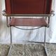 Bauhaus style chrome metal and faux leather chair - 70s/80s