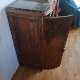 Art Deco buffet in marble and carved wood