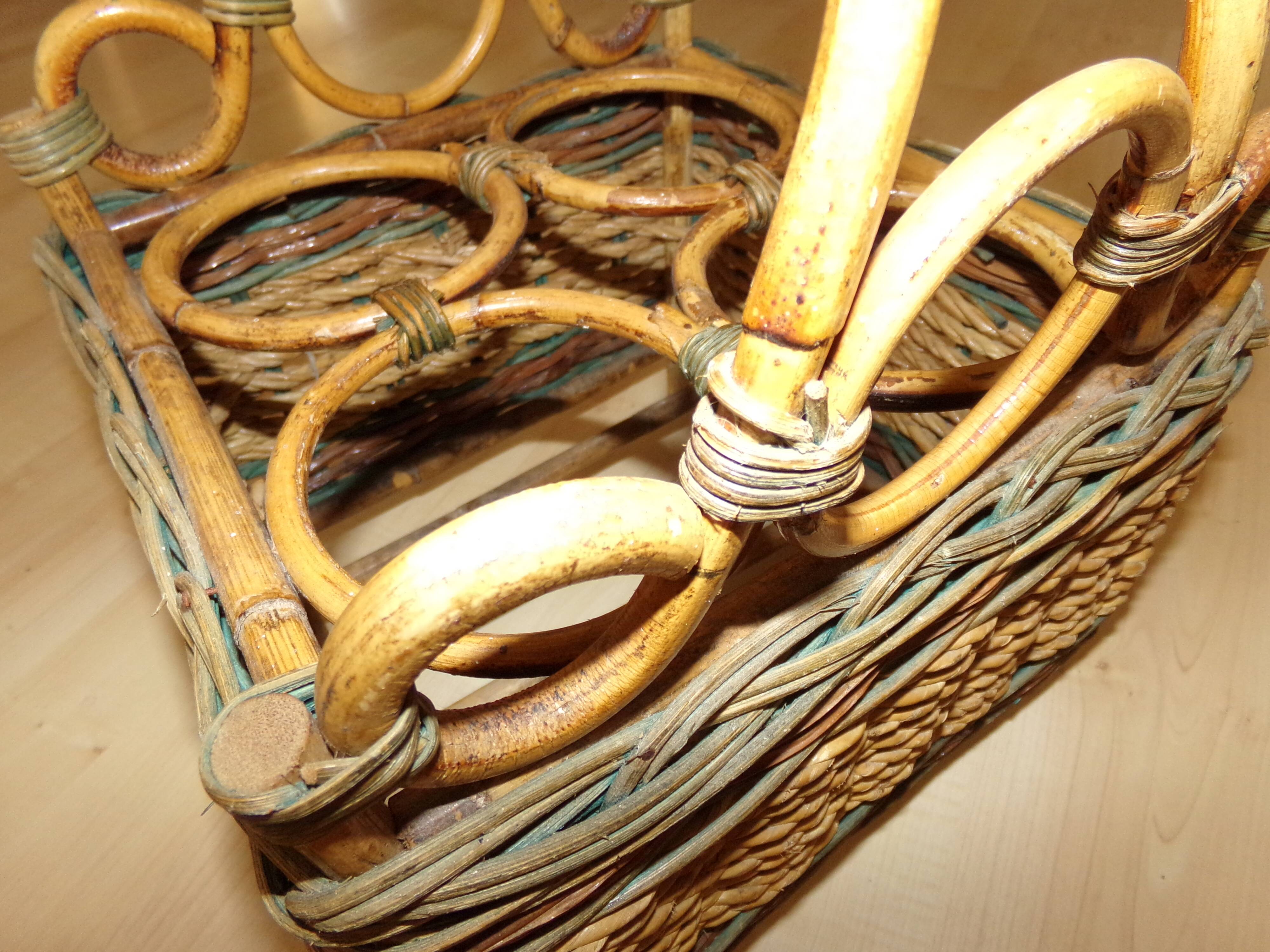 Rattan bottle holders and rope