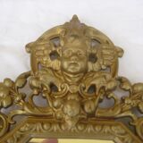 19th century bronze mirror with ancient angelot 33x46cm