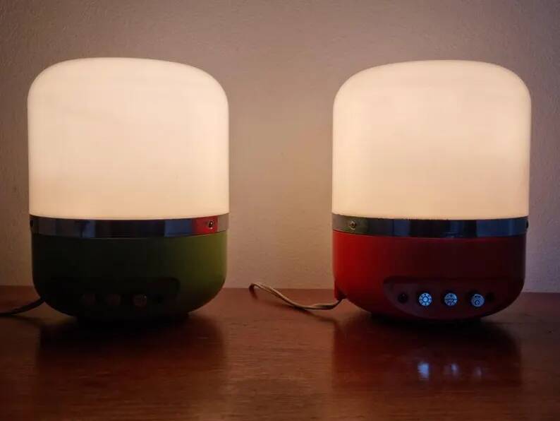 Set of Two Midcentury Table Lamps, Space Age, Adriano Rampoldi, Italy, 1970s