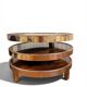 Coffee Table with 3 Platforms in Elm Burl - Maria Pergay