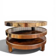 Coffee Table with 3 Platforms in Elm Burl - Maria Pergay