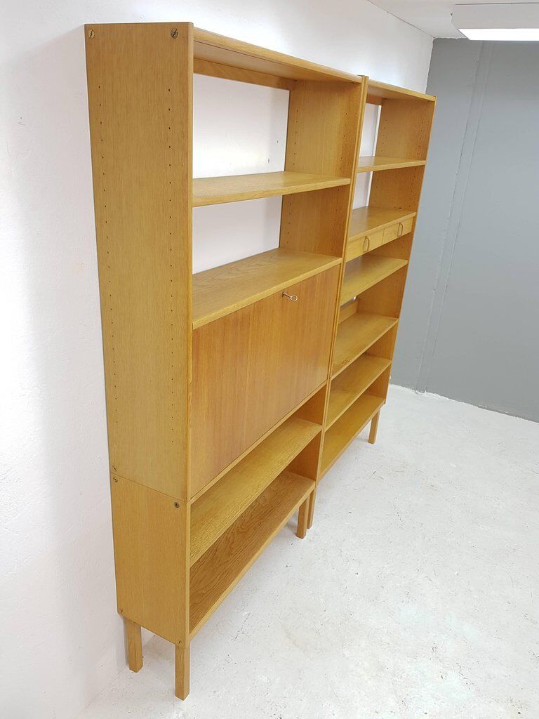 Bertil Fridhagen for Bodafors blond oak bookcase