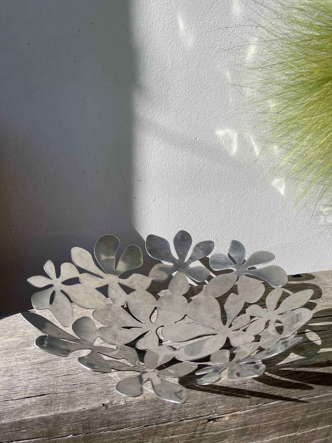 Coupe à fruits en inox chromé signée Monika Mulder