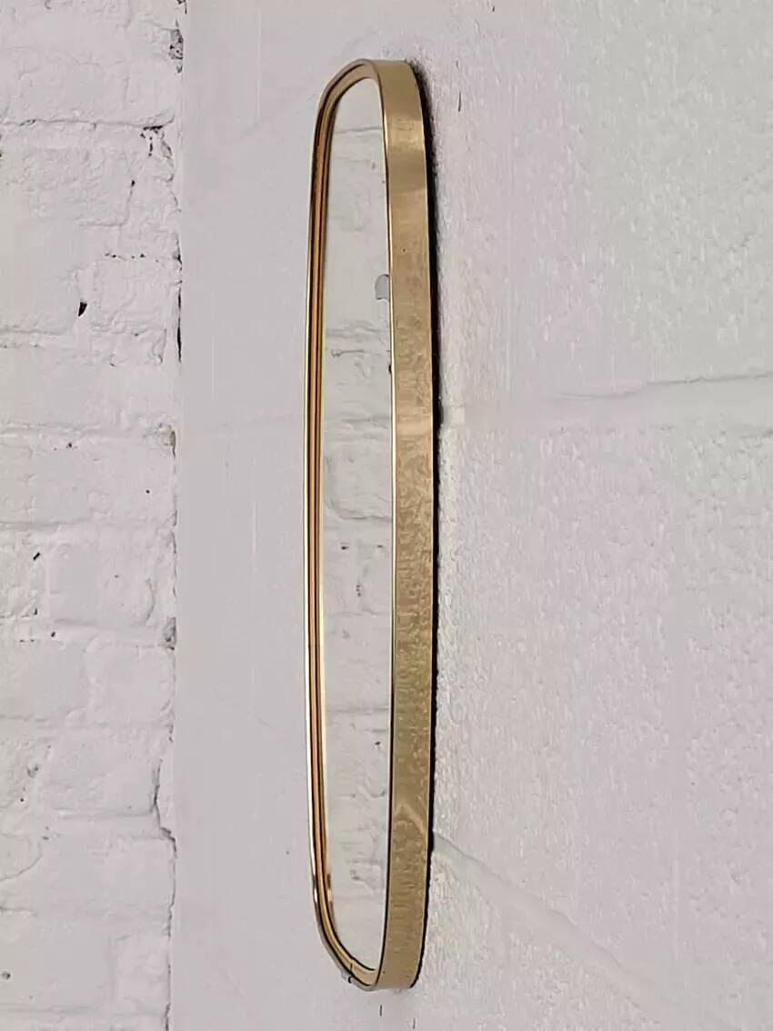 Rearview mirror and free form from the 50s - 60s on gold frame