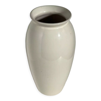 Oblong vase in white ceramic Vintage Habitat
