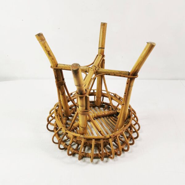 Tabouret en rotin et bambou par Franco Albini, Italie, années 1960