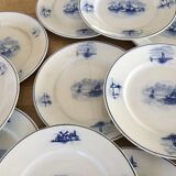 Series of 11 flat plates, Dutch earthenware, early XX