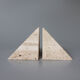 Pyramid shaped travertine bookends