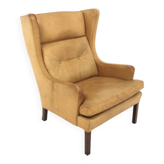 Fauteuil scandinave en cuir, Suède, 1960