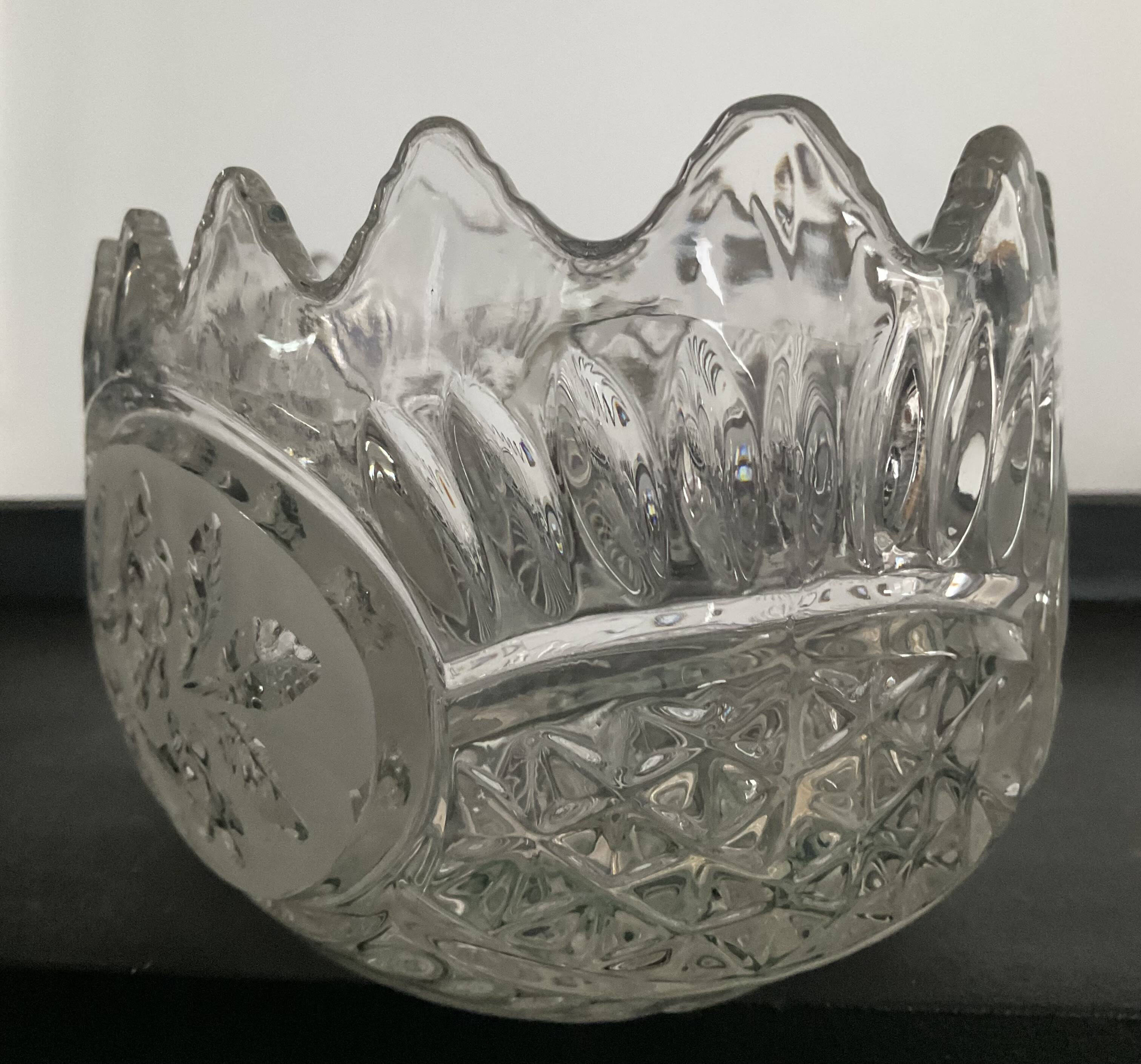 70s moulded glass fruit bowl