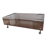 Rolling bar coffee table in vintage plexiglass 70s