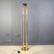 Vintage brass tube light floor lamp, 1980s