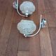 Old Art Deco wall lamps chrome and granite glass