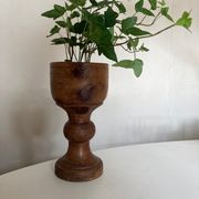 Pot cover 19th neo classic solid wood turned H24cm