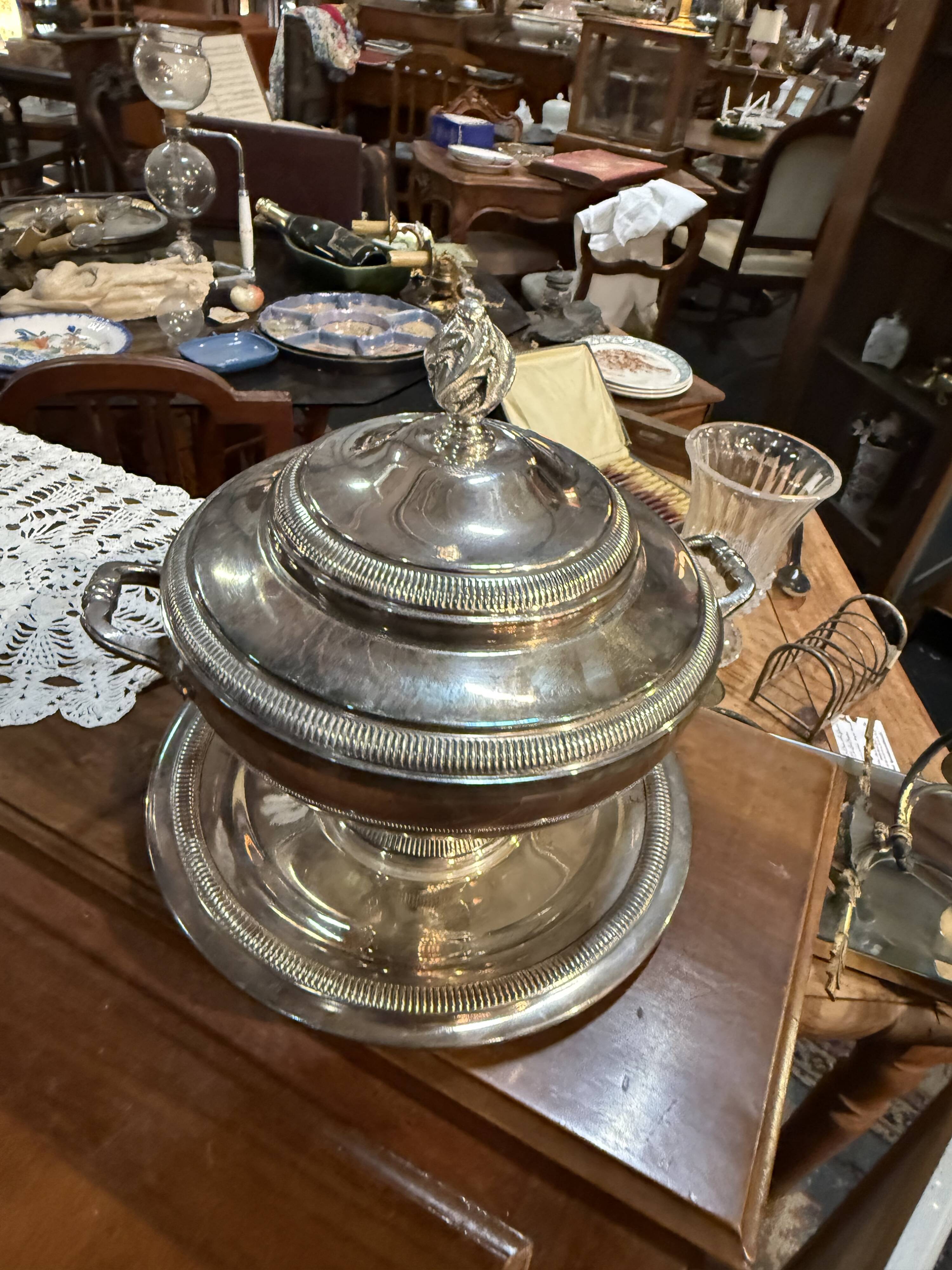 silver-plated caviar server