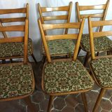 Lot of six vintage chairs feet compass