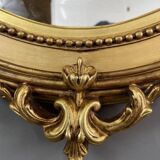 Miroir ovale en bois doré Napoléon III