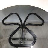 Table 70s, chrome and crystal metal, cobra design model by Giotto Stoppino.