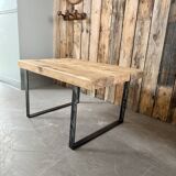 Table basse en bois et métal SNCF