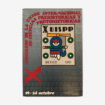 Congresso poster of the Union Internacional de Ciencias Prehistoricas Y Protohistoricas Mexico