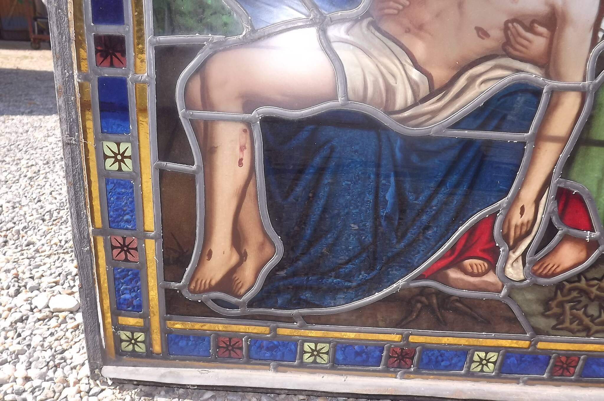 19th century stained glass window “Jesus”