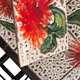 Vintage ceramic coffee table by Vallauris – floral and flat top