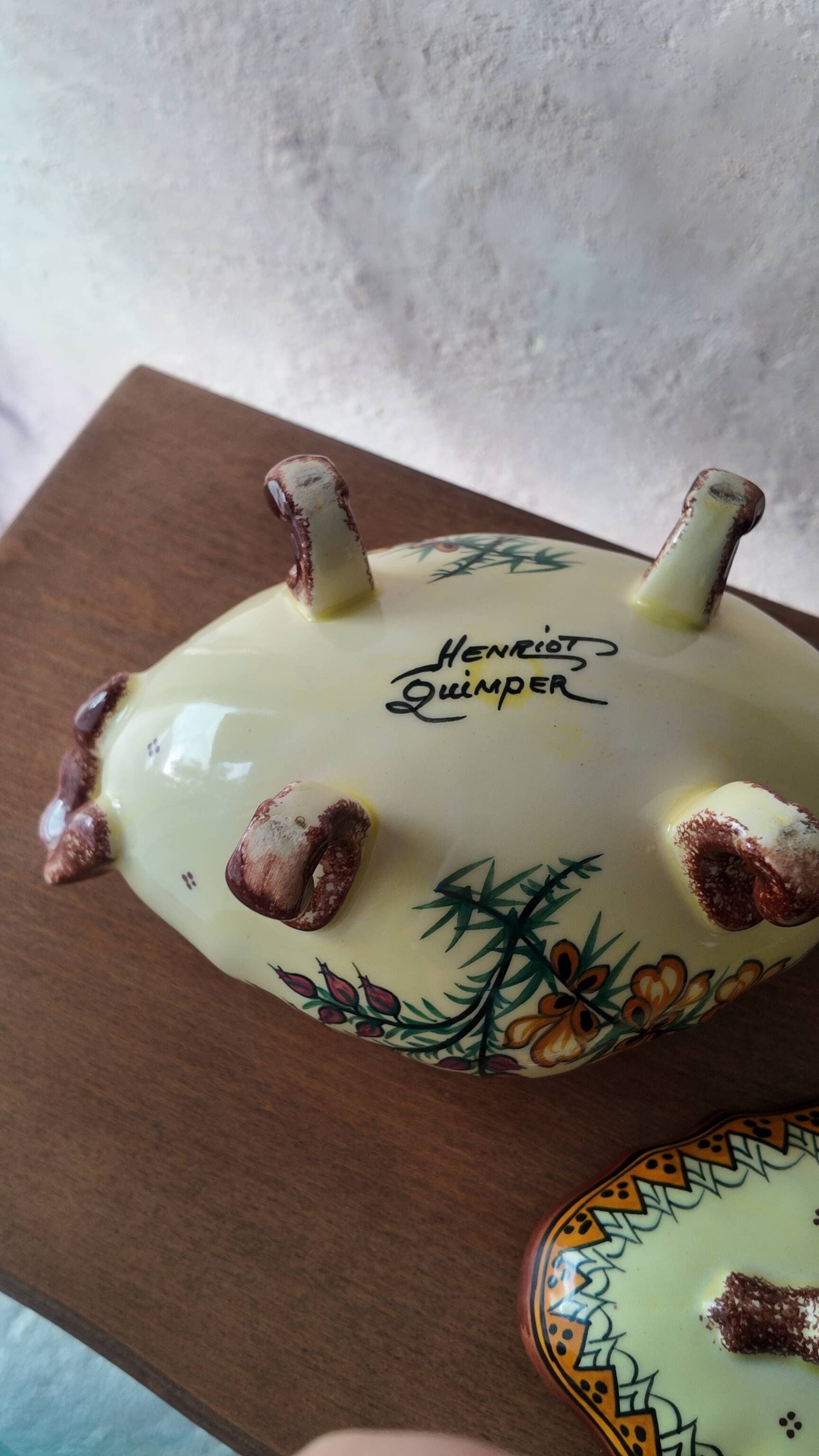 Antique Henriot Quimper Soup Tureen in Faience