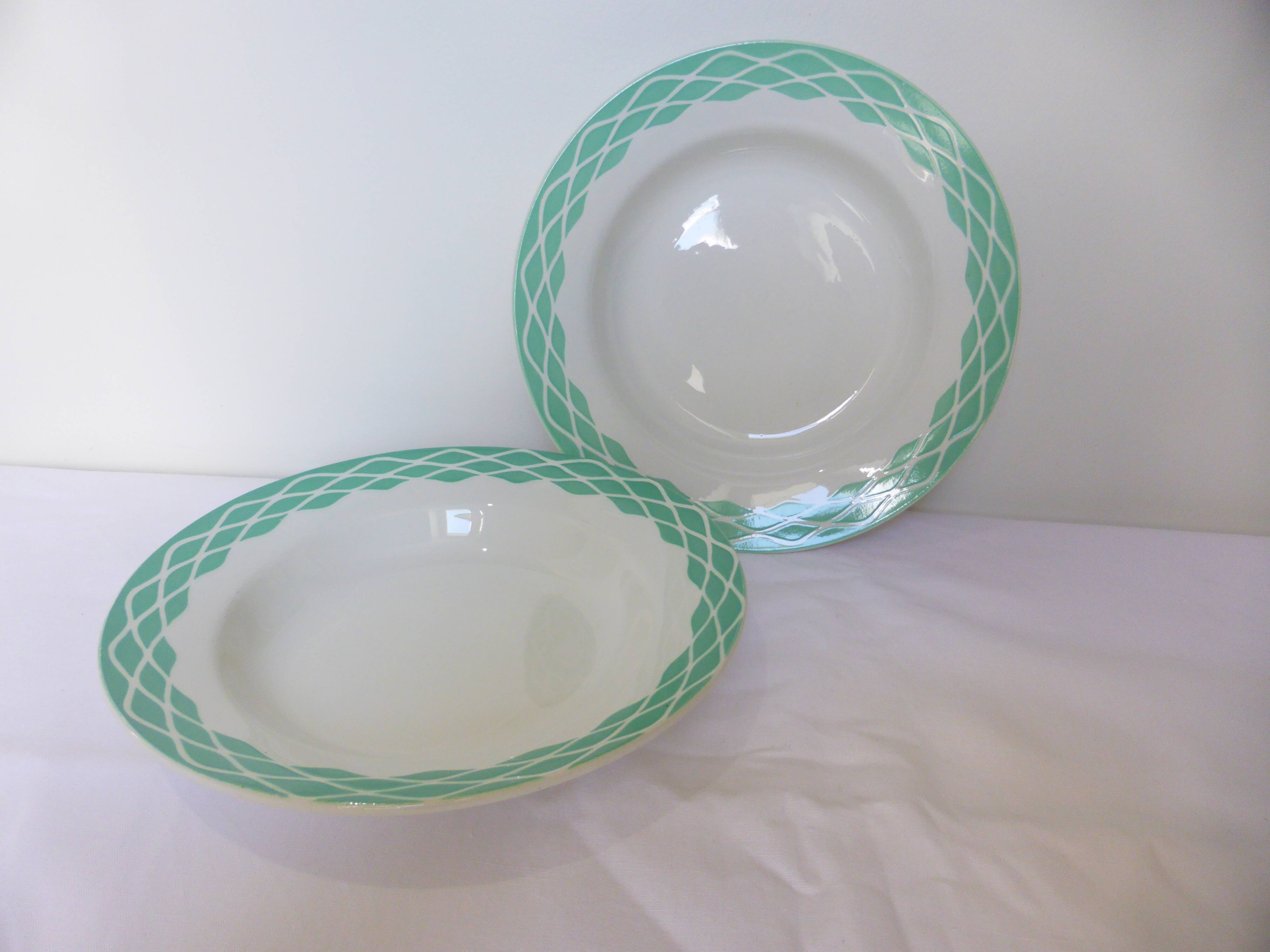 2 Digoin Sarreguemines Lola pattern soup plates 220636