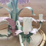 Lustre iron and painted sheet flowers camellias