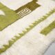 Tapis berbère Beni Ouarain écru à motifs verts 2,48x1,67m