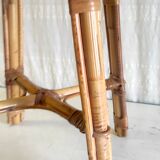 Rattan and cane stool - mid-20th century