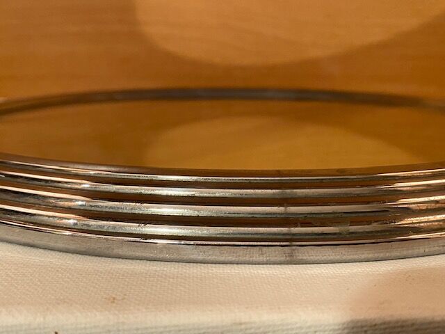 Round art deco mirror tray