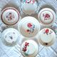 Mismatched antique flat plates in earthenware accompanied by a p